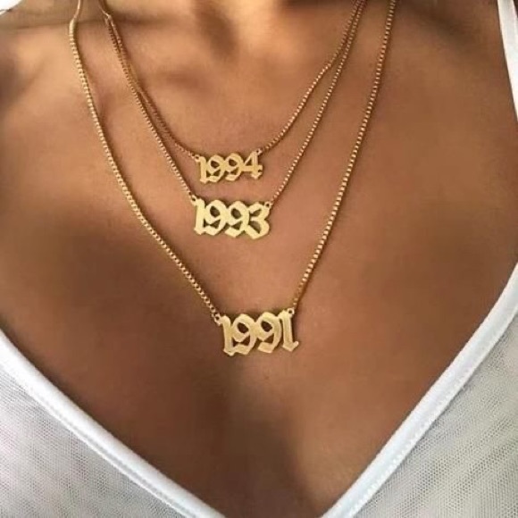LAST ONE 1994 Old English Birth Year Necklace - Picture 2 of 6